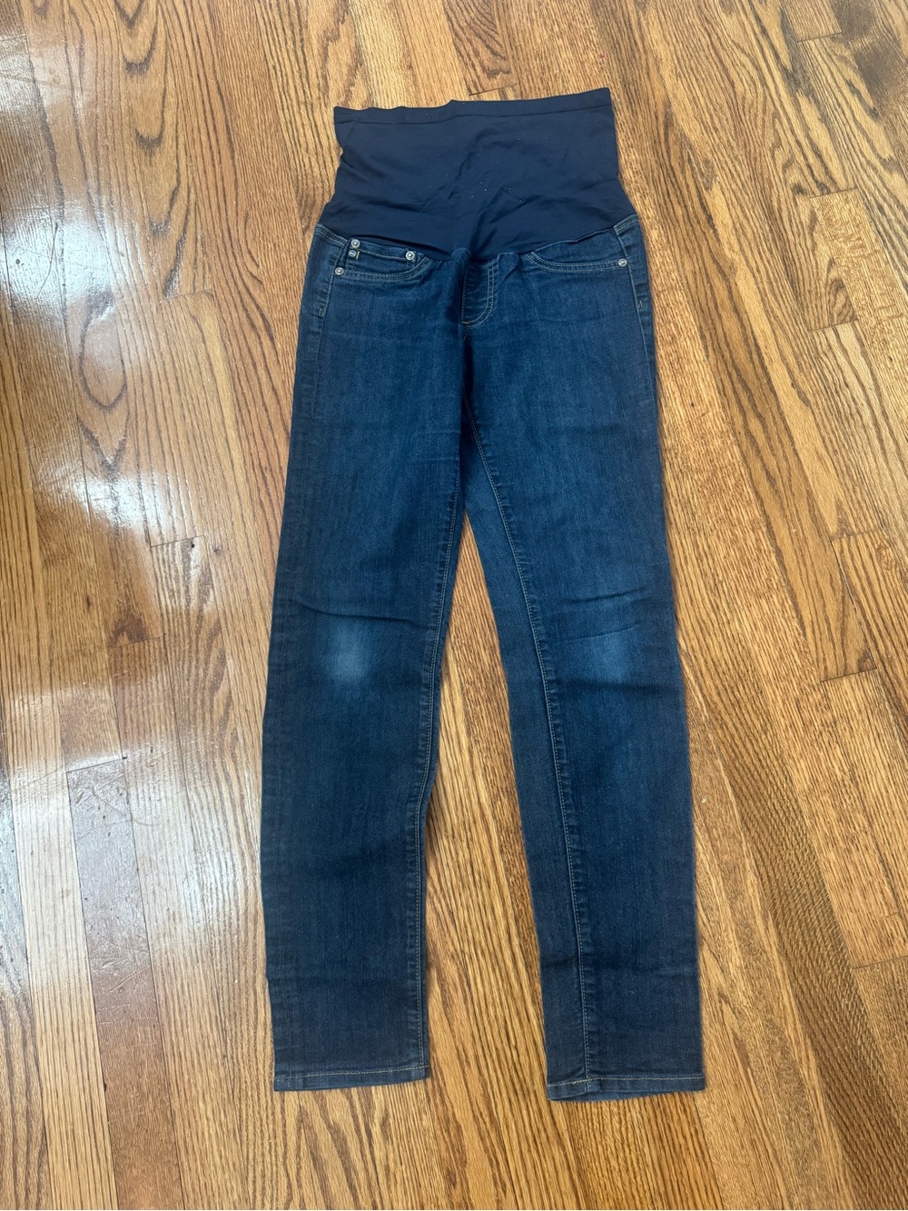 AG Jeans - Maternity Dark Blue Skinny Jeans with Stretch Waistband